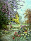 Alfred De Breanski Famous Paintings - Lilacs & Roses